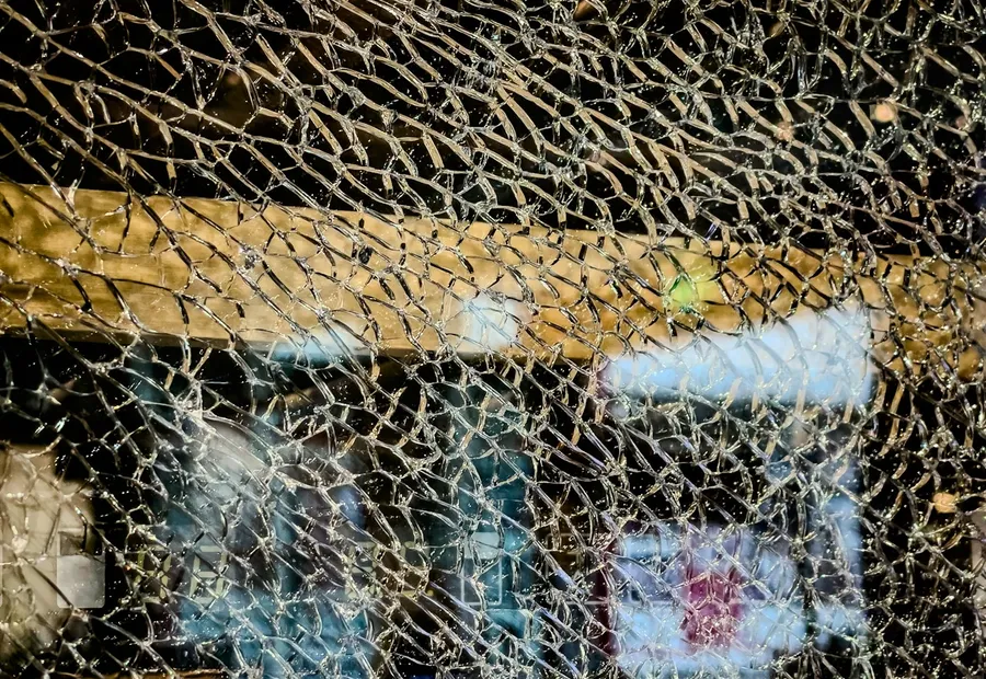 Shattered commercial glass before board up service